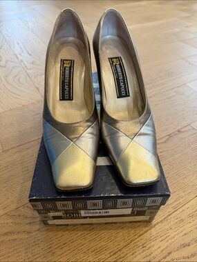 Vintage Roberto Cappuci Italian Leather Heels, Metallic tones, size 9